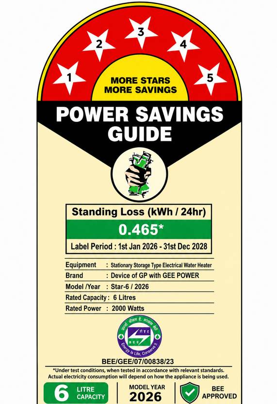 Geepower SS-2502-06 6 L Storage Water Geyser