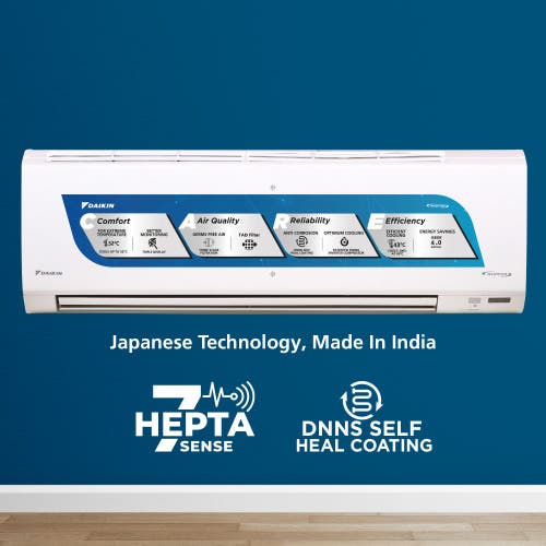 Daikin Premium Series 1.8 Ton 3 Star Inverter Split AC | 100% Copper | Titanium Apatite Air Purifying Filter | Coanda Airflow | Power Chill Operation (ATKL60U, White)