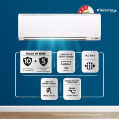 Daikin Premium Series 1.8 Ton 3 Star Inverter Split AC | 100% Copper | Titanium Apatite Air Purifying Filter | Coanda Airflow | Power Chill Operation (ATKL60U, White)