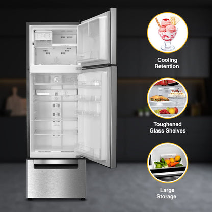 Whirlpool Protton 215 Litres Frost Free Triple Door Refrigerator with 6th Sense ActiveFresh Technology (20807, Alpha Steel)