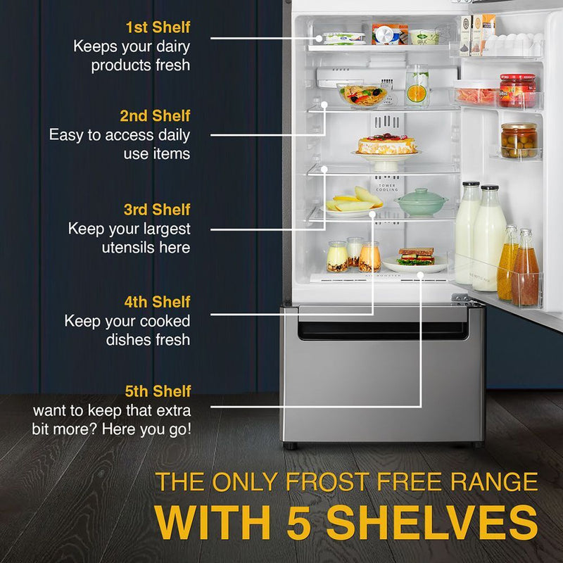 Whirlpool Protton 215 Litres Frost Free Triple Door Refrigerator with 6th Sense ActiveFresh Technology (20807, Alpha Steel)
