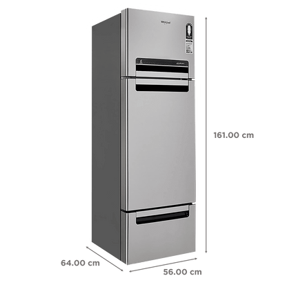 Whirlpool Protton 215 Litres Frost Free Triple Door Refrigerator with 6th Sense ActiveFresh Technology (20807, Alpha Steel)