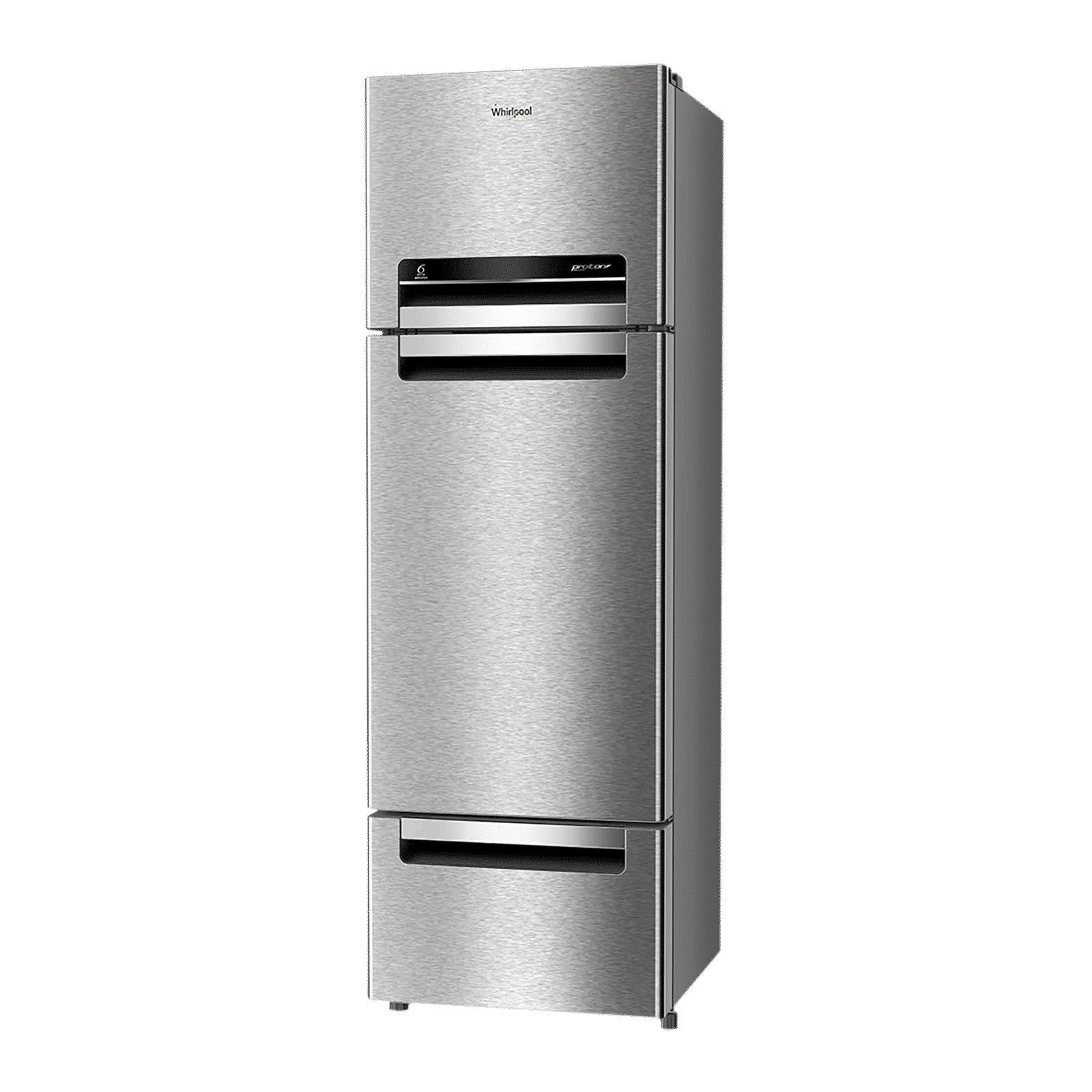 Whirlpool Protton 215 Litres Frost Free Triple Door Refrigerator with 6th Sense ActiveFresh Technology (20807, Alpha Steel)