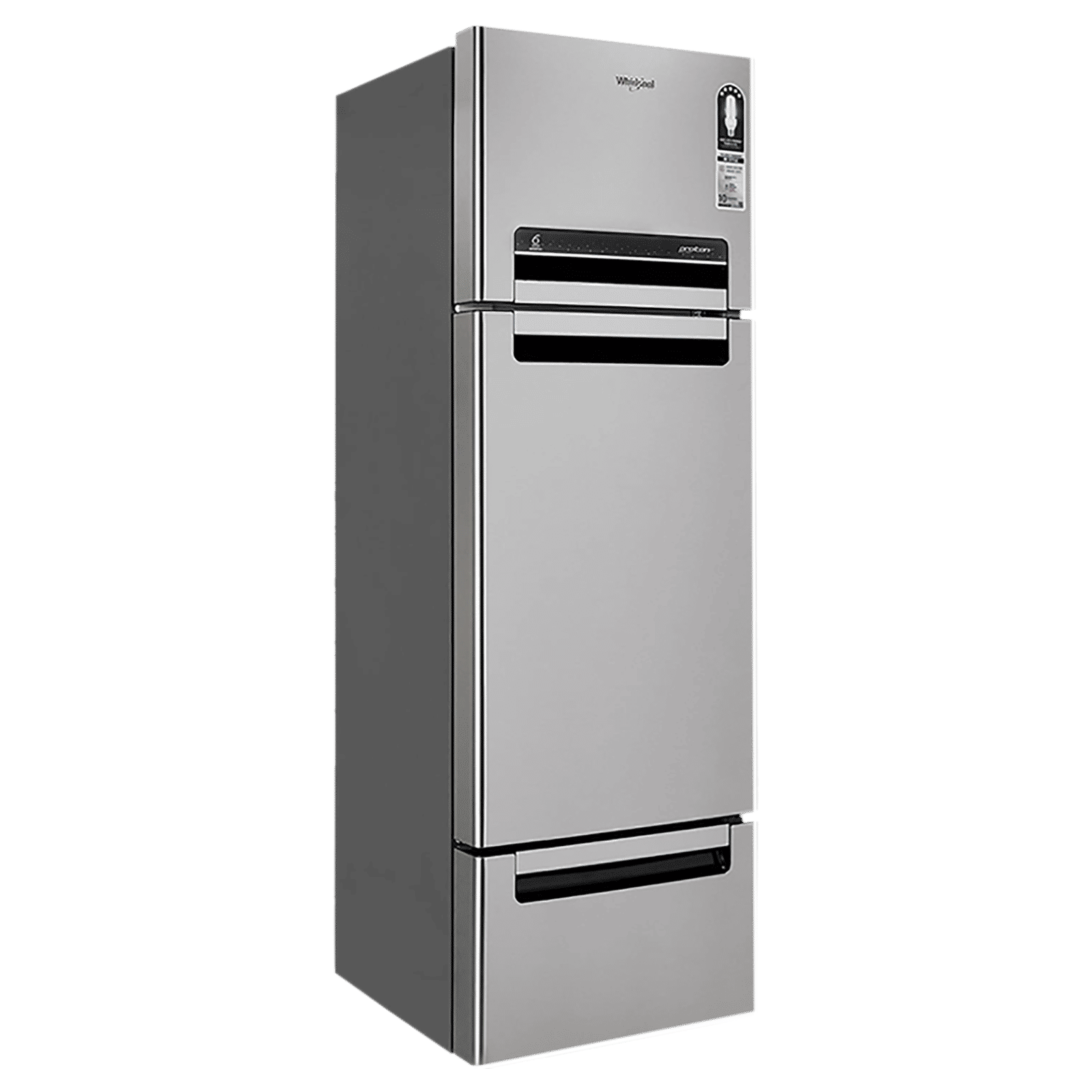 Whirlpool Protton 215 Litres Frost Free Triple Door Refrigerator with 6th Sense ActiveFresh Technology (20807, Alpha Steel)