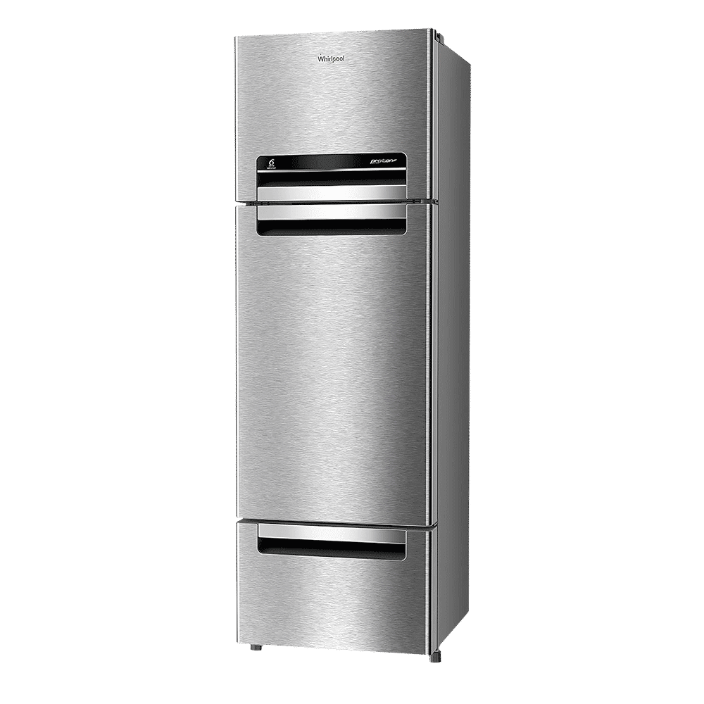 Whirlpool Protton 300 Litres Frost Free Triple Door Refrigerator with 6th Sense ActiveFresh Technology (20817, Alpha Steel)
