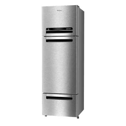 Whirlpool Protton 300 Litres Frost Free Triple Door Refrigerator with 6th Sense ActiveFresh Technology (20817, Alpha Steel)