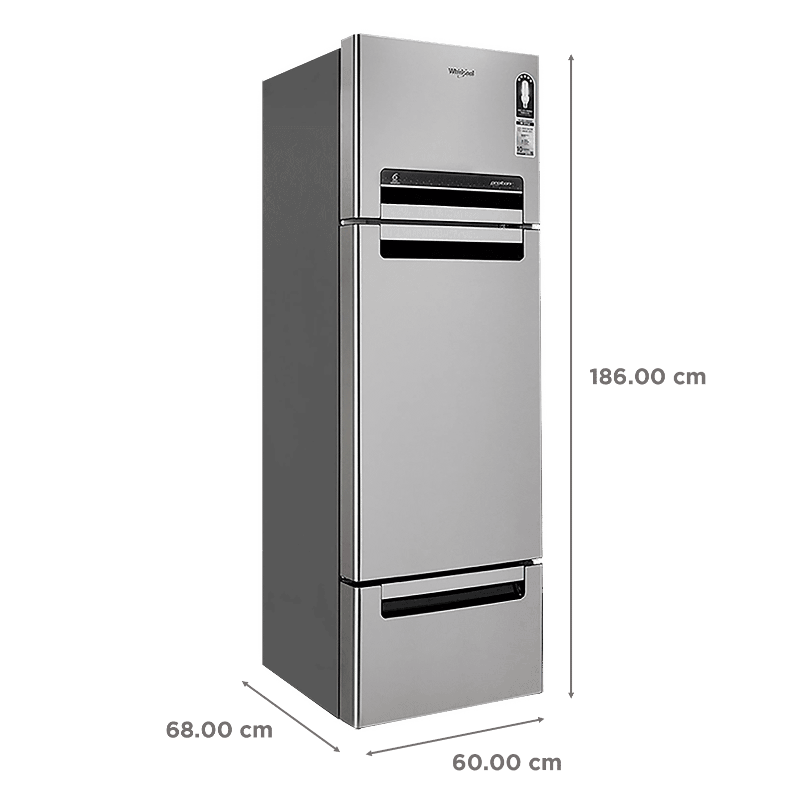 Whirlpool Protton 300 Litres Frost Free Triple Door Refrigerator with 6th Sense ActiveFresh Technology (20817, Alpha Steel)