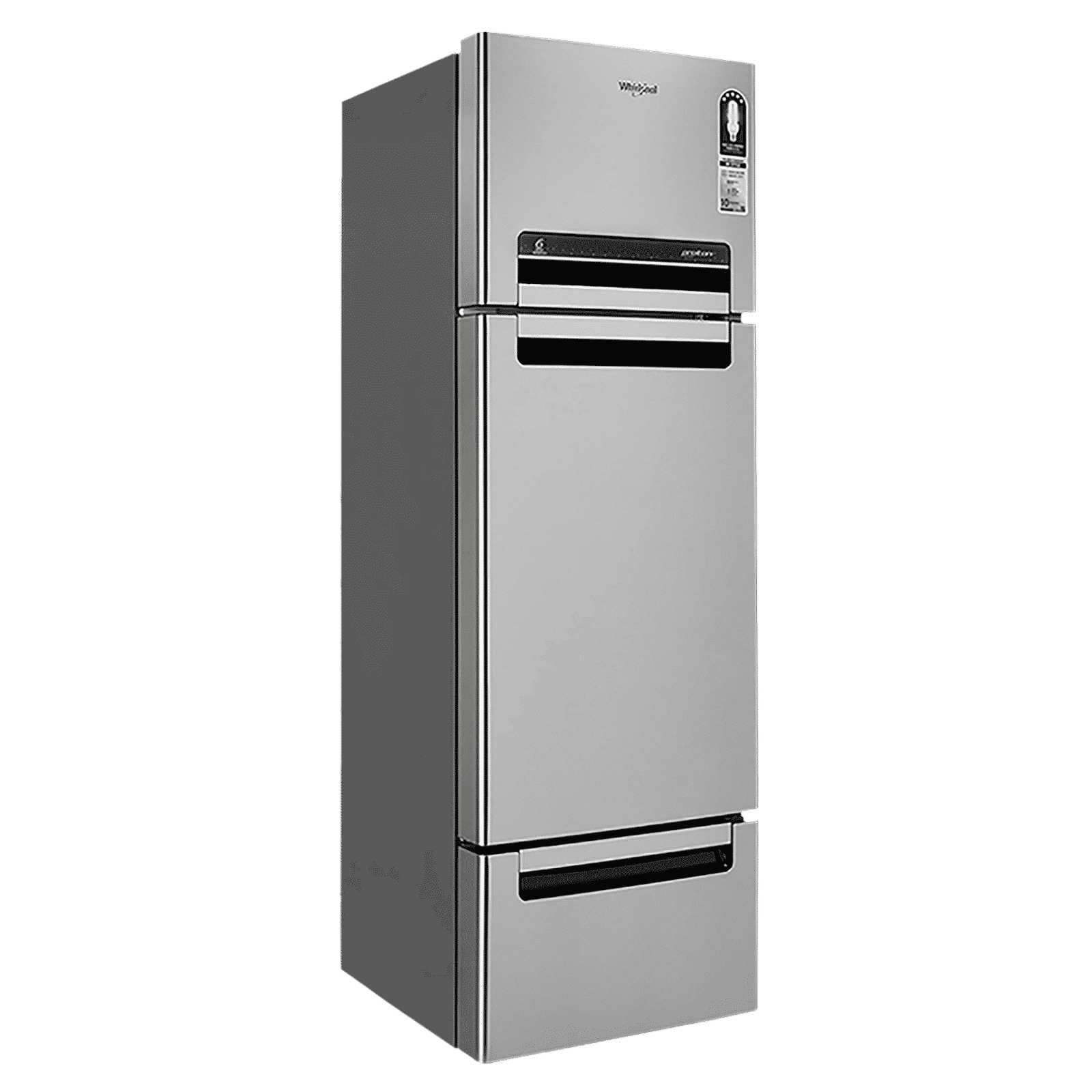 Whirlpool Protton 300 Litres Frost Free Triple Door Refrigerator with 6th Sense ActiveFresh Technology (20817, Alpha Steel)