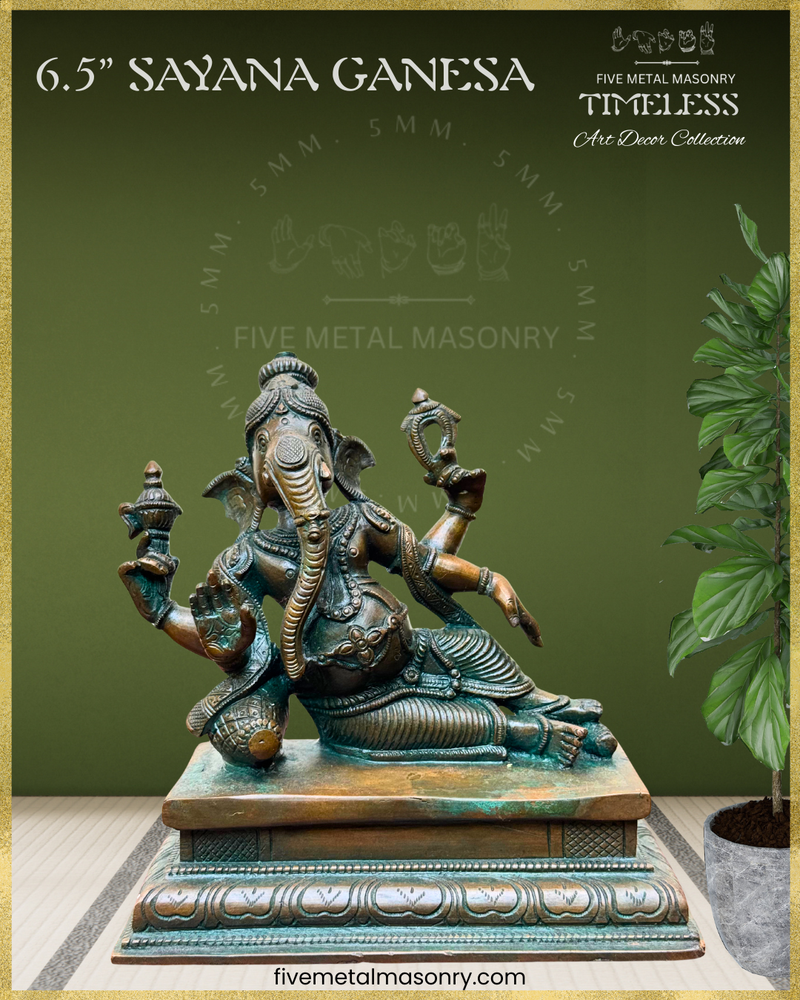 Sayana Ganesa Panchaloha Bronze Icon - 6.5" - Timeless Collection