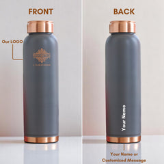 Personalized Copper Silk Finish Ergonomic Water Bottle 900 ML
