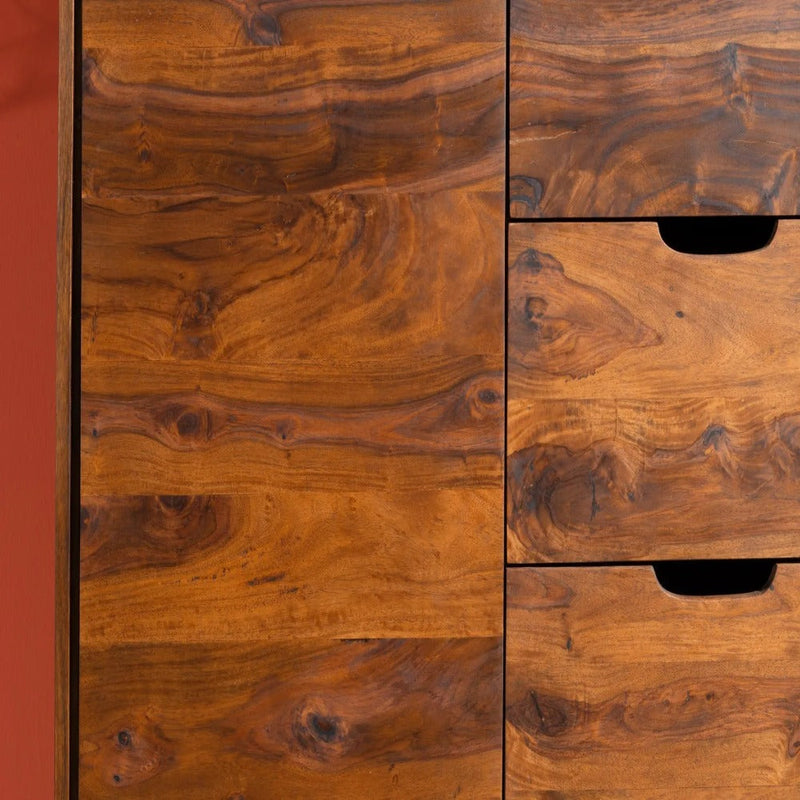 Bangalore Solid Sheesham Wood Tall Storage Cabinet