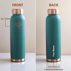Personalized Copper Silk Finish Ergonomic Water Bottle 900 ML