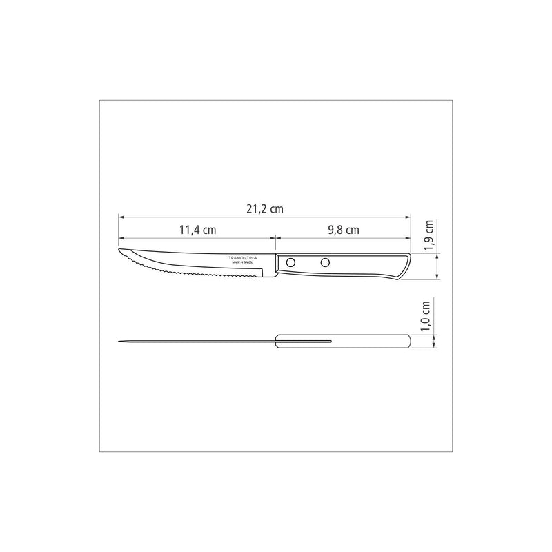 Polywood Steak Knife 12 cm/ 5in - Brown