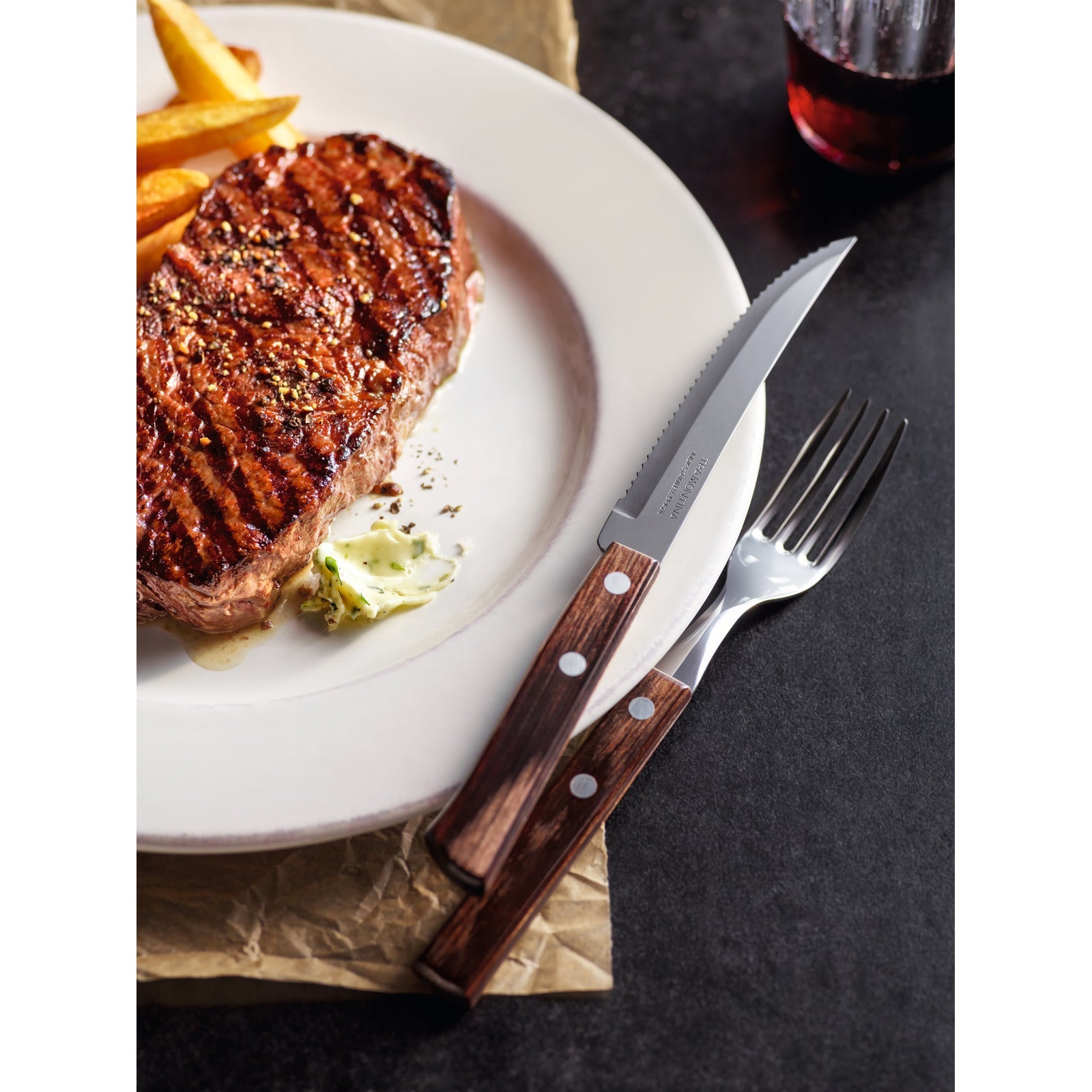 Polywood Steak Knife 12 cm/ 5in - Brown