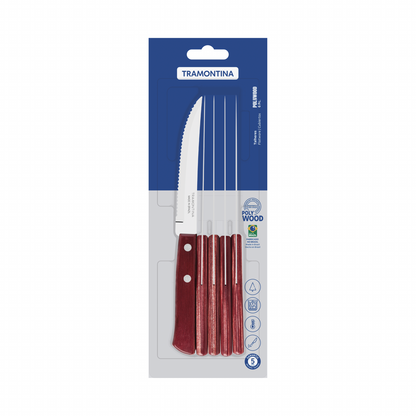 Polywood Steak Knives Set of 6 - Red