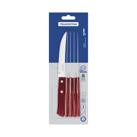 Polywood Steak Knives Set of 6 - Red