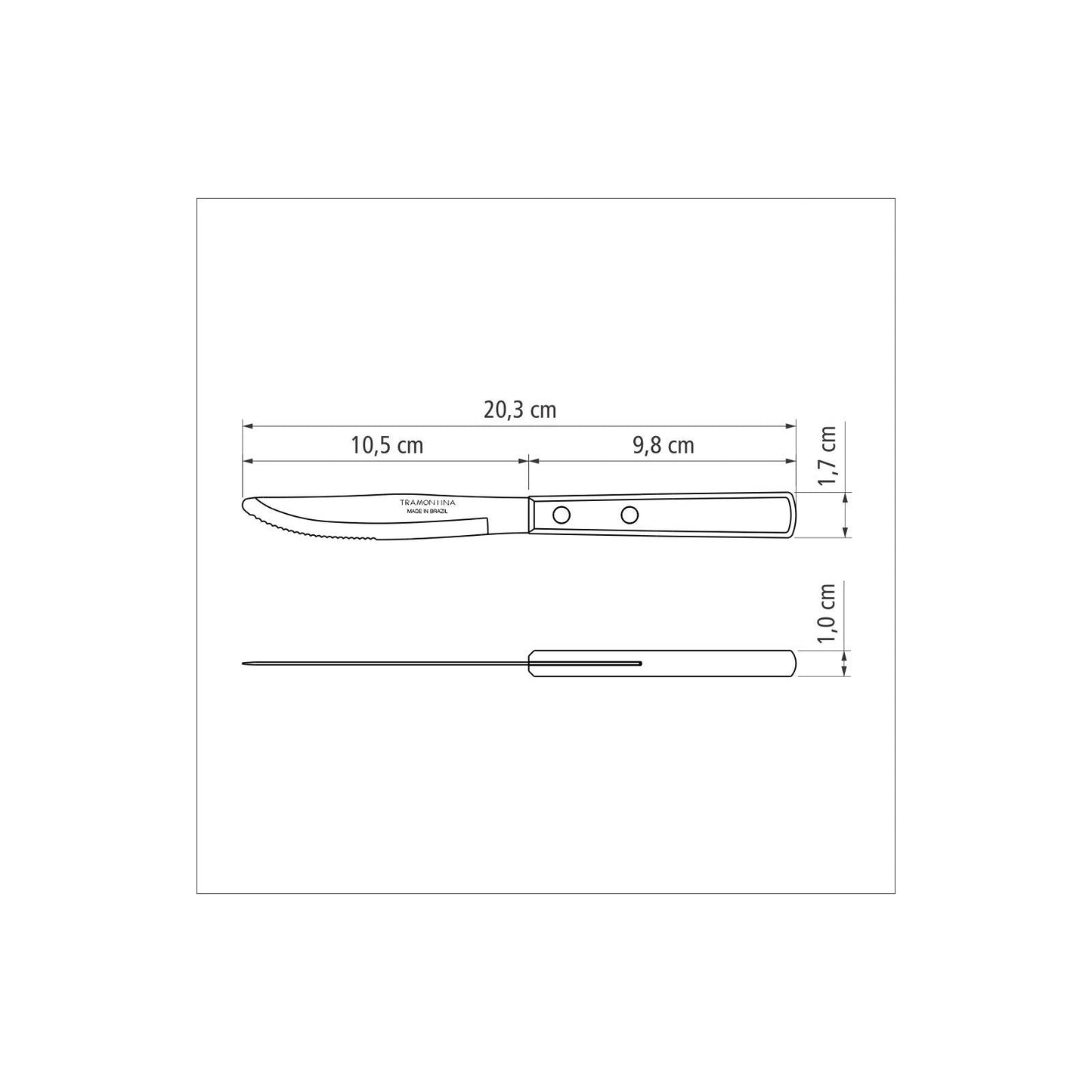 Polywood Steak Knife 10 cm/ 4in - Red