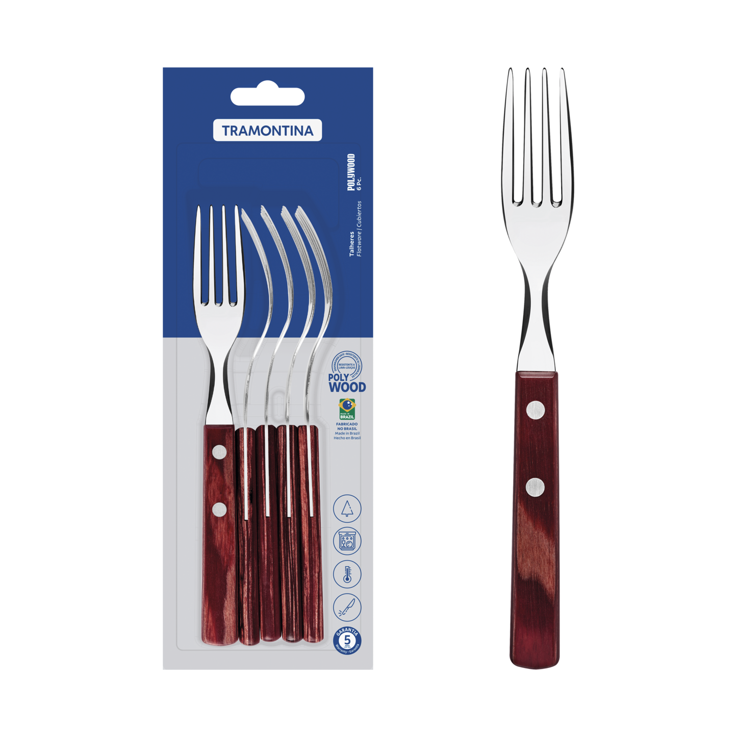 Polywood Forks Set 6Pc - Red