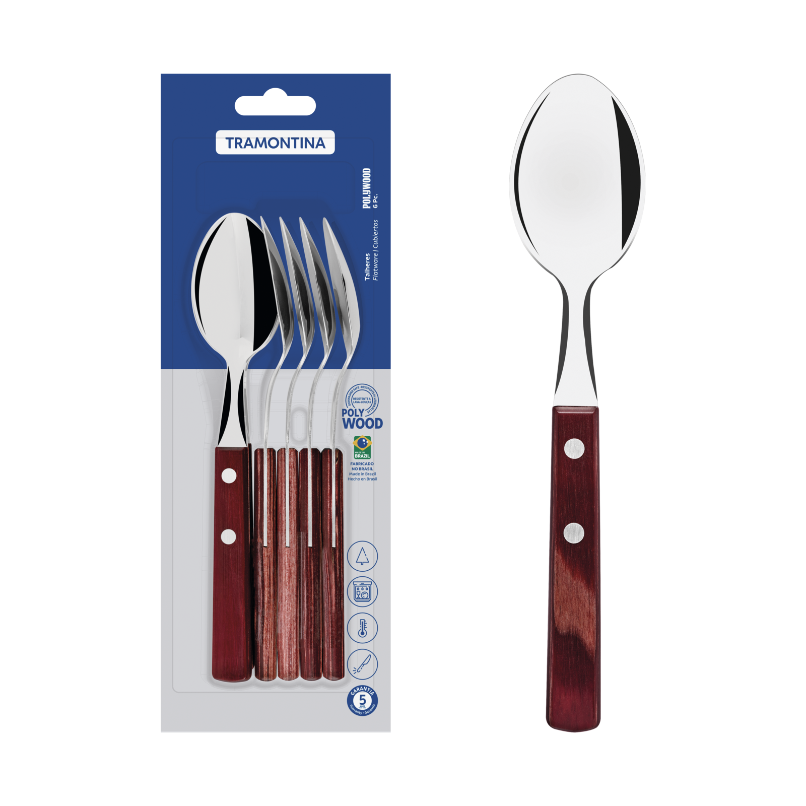 Polywood Table Spoons Set of 6 - Red