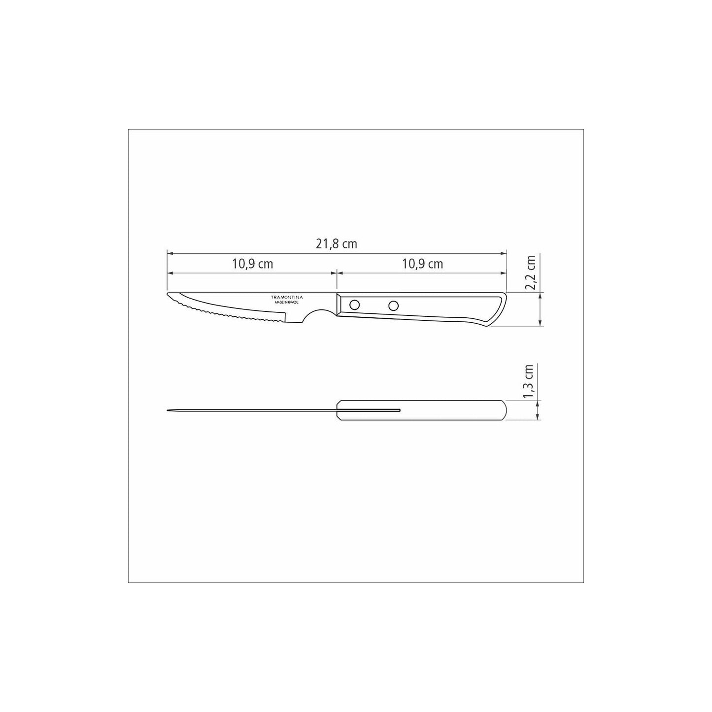 Polywood Steak Knife 10 cm/ 4in - Brown