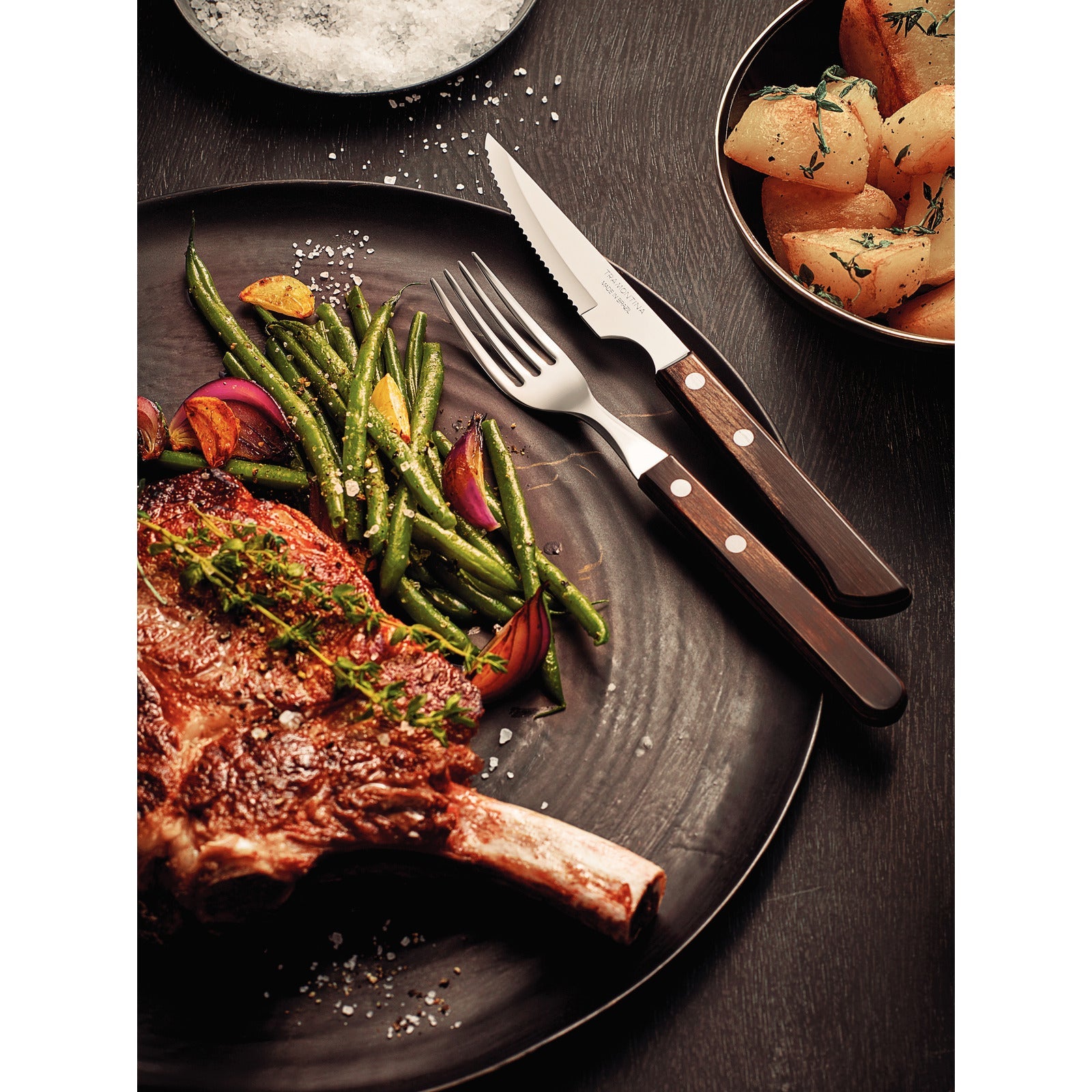 Polywood Steak Knife 10 cm/ 4in - Brown