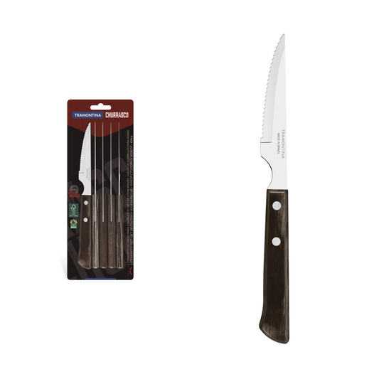 Polywood Steak Knives of 6 - Brown
