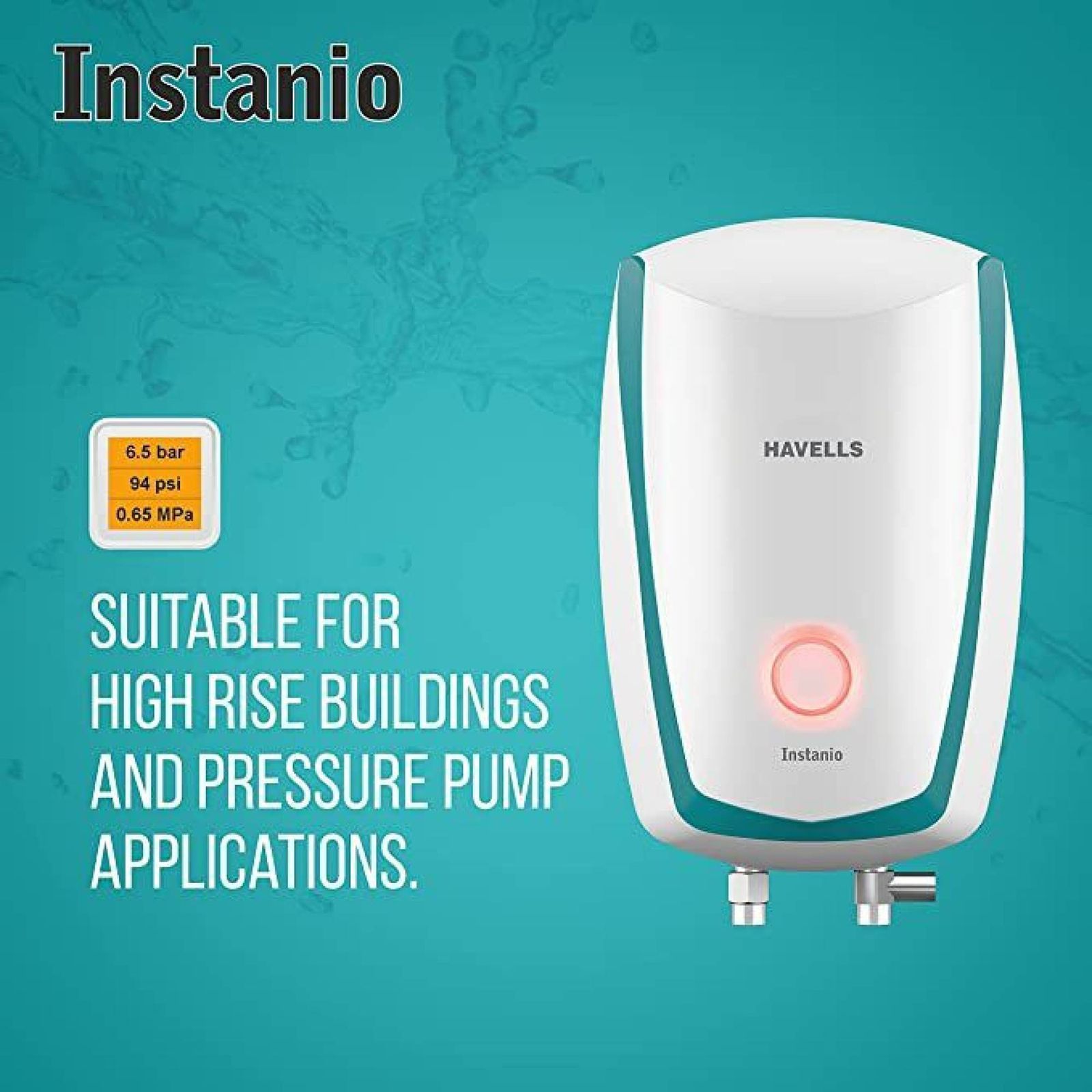HAVELLS Instanio 3 Litre 3 Star Vertical Instant Geyser with Safety Valve (White & Blue)
