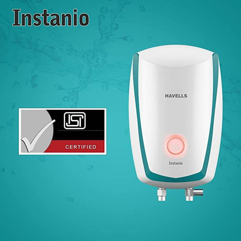 HAVELLS Instanio 3 Litre 3 Star Vertical Instant Geyser with Safety Valve (White & Blue)