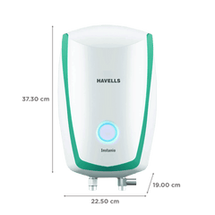 HAVELLS Instanio 3 Litre 3 Star Vertical Instant Geyser with Safety Valve (White & Blue)