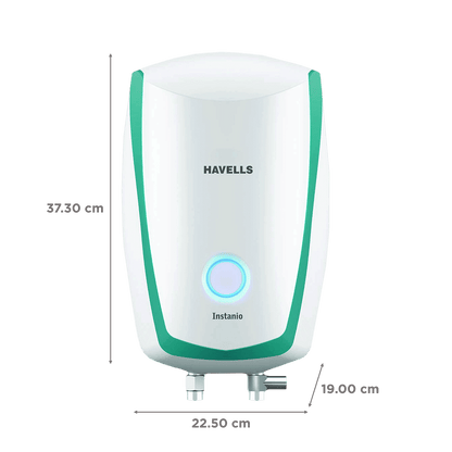 HAVELLS Instanio 3 Litre 3 Star Vertical Instant Geyser with Safety Valve (White & Blue)