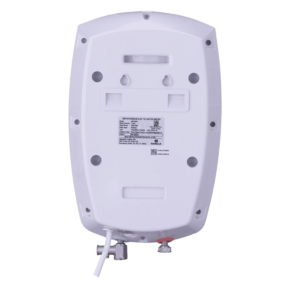 HAVELLS Instanio 3 Litre 3 Star Vertical Instant Geyser with Safety Valve (White & Blue)