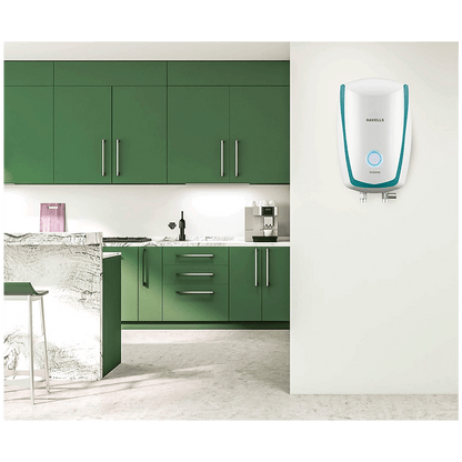 HAVELLS Instanio 3 Litre 3 Star Vertical Instant Geyser with Safety Valve (White & Blue)