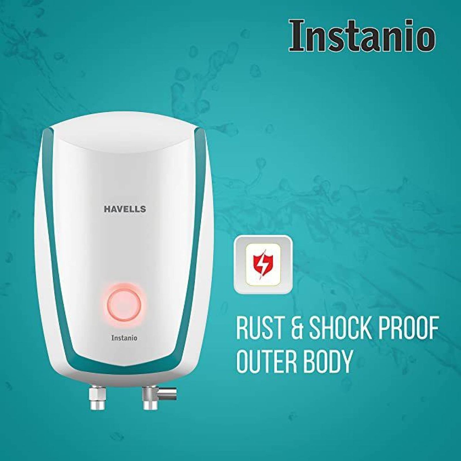 HAVELLS Instanio 3 Litre 3 Star Vertical Instant Geyser with Safety Valve (White & Blue)