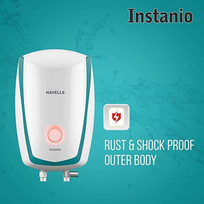 HAVELLS Instanio 3 Litre 3 Star Vertical Instant Geyser with Safety Valve (White & Blue)
