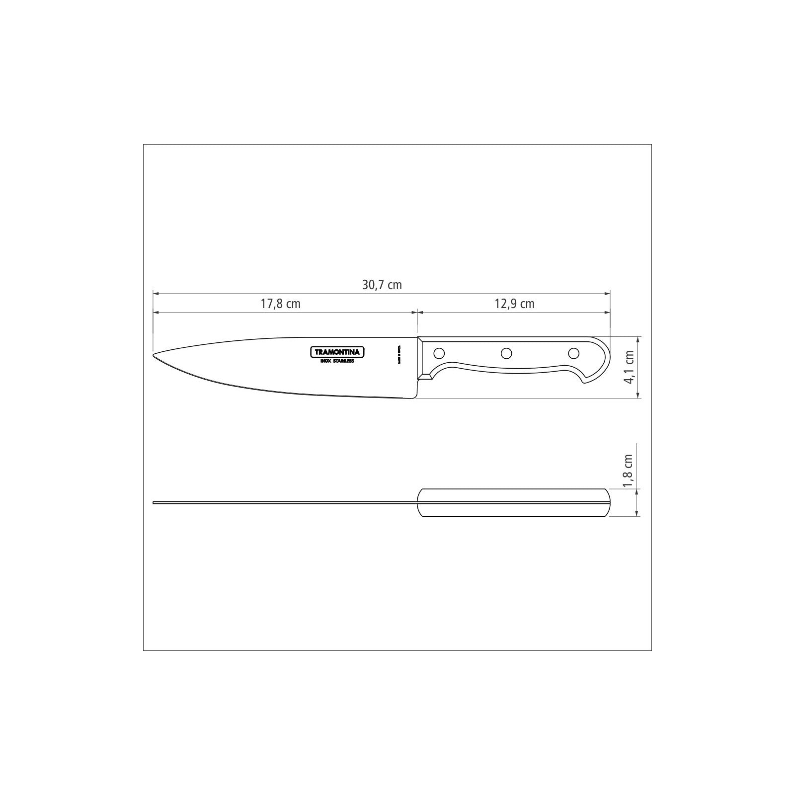 Polywood Chef Knife 17 cm/ 7in - Brown
