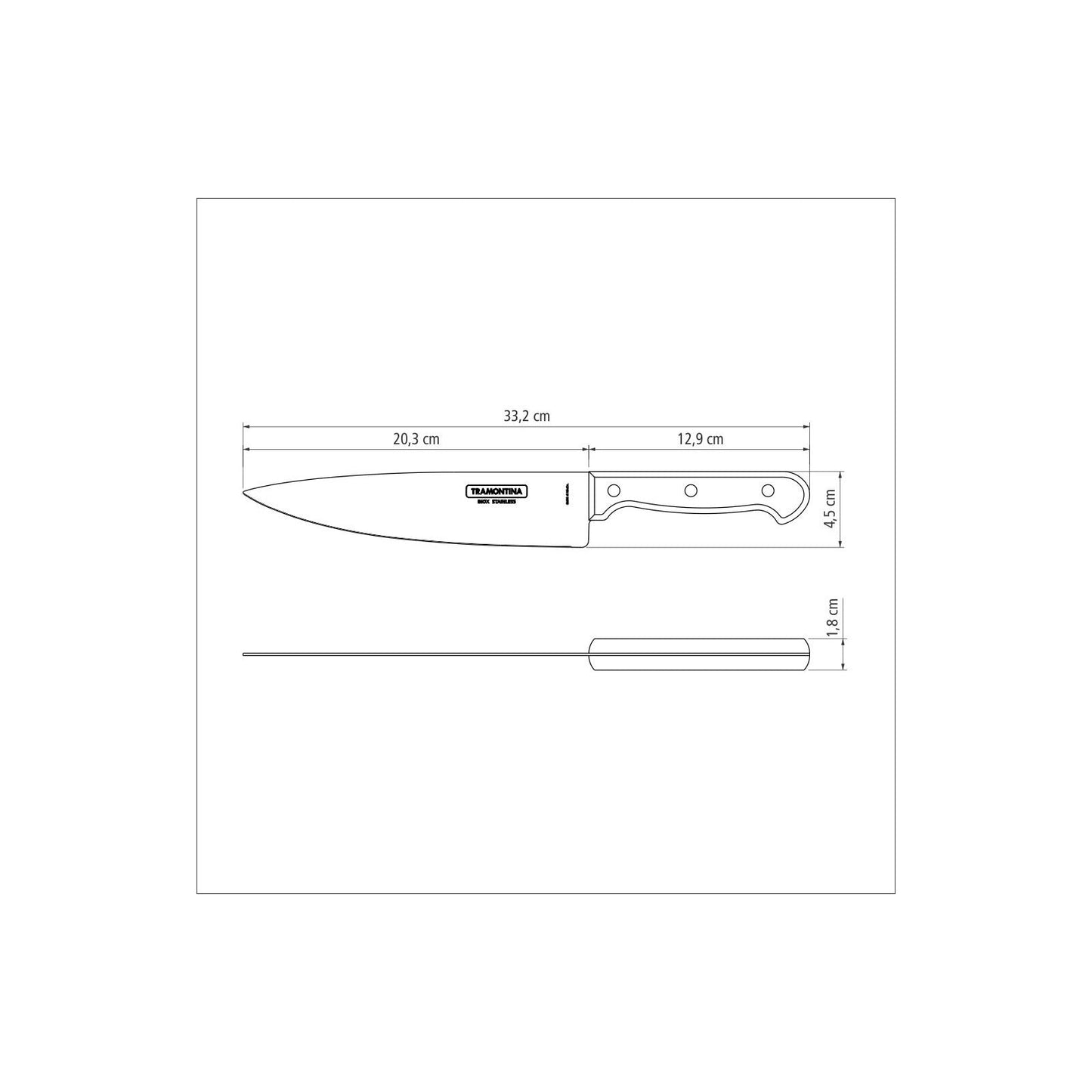 Polywood Chef Knife 20 cm/ 8in - Brown
