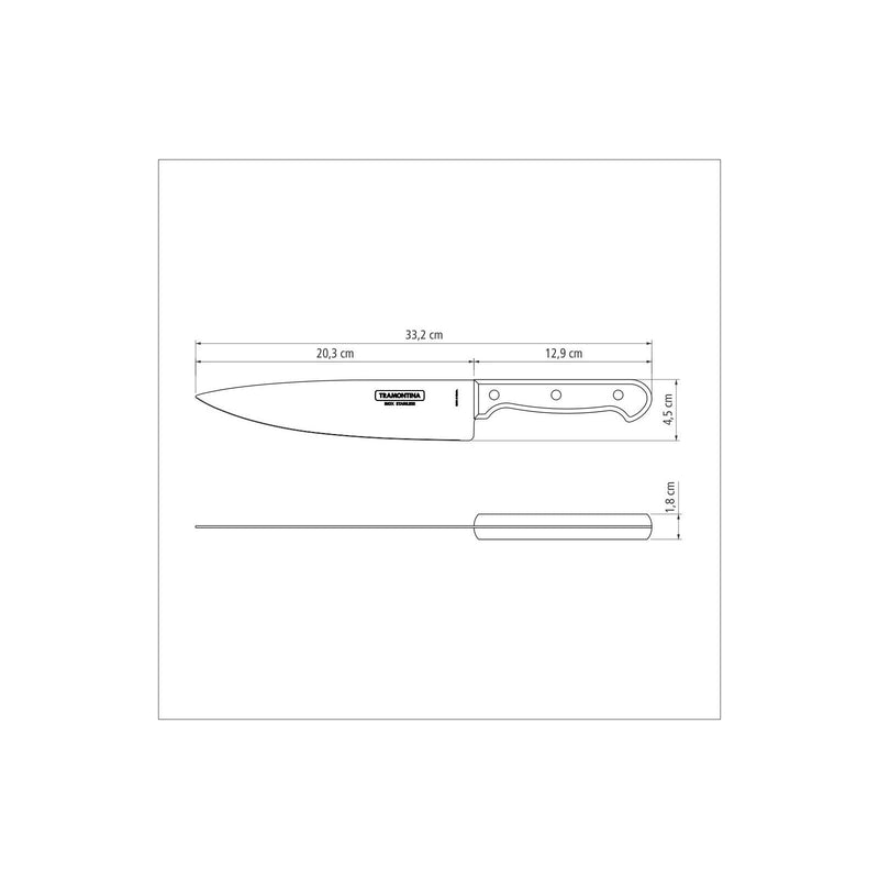 Polywood Chef Knife 20 cm/ 8in - Brown