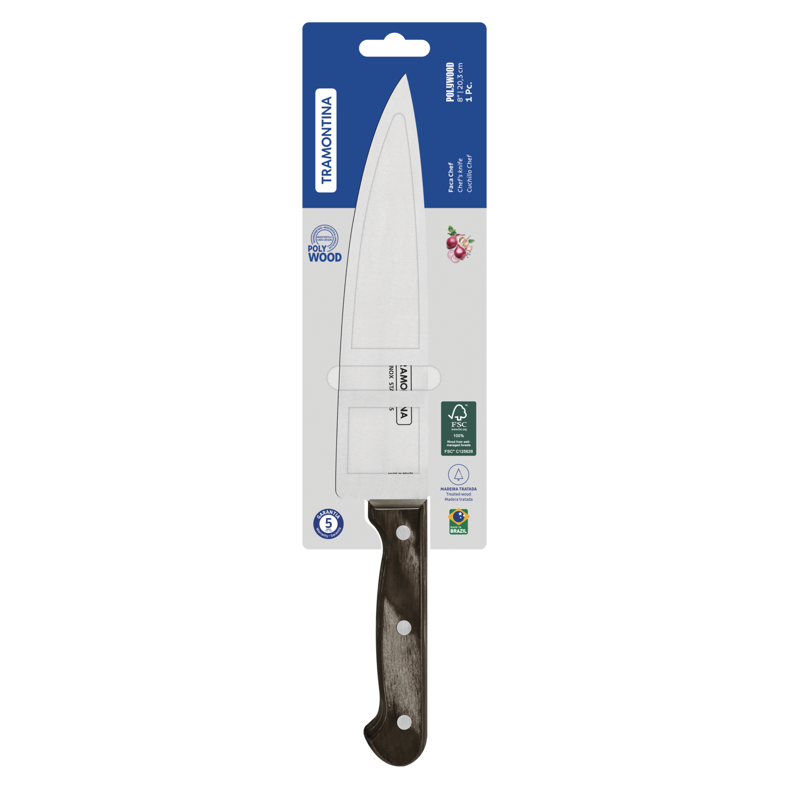 Polywood Chef Knife 20 cm/ 8in - Brown