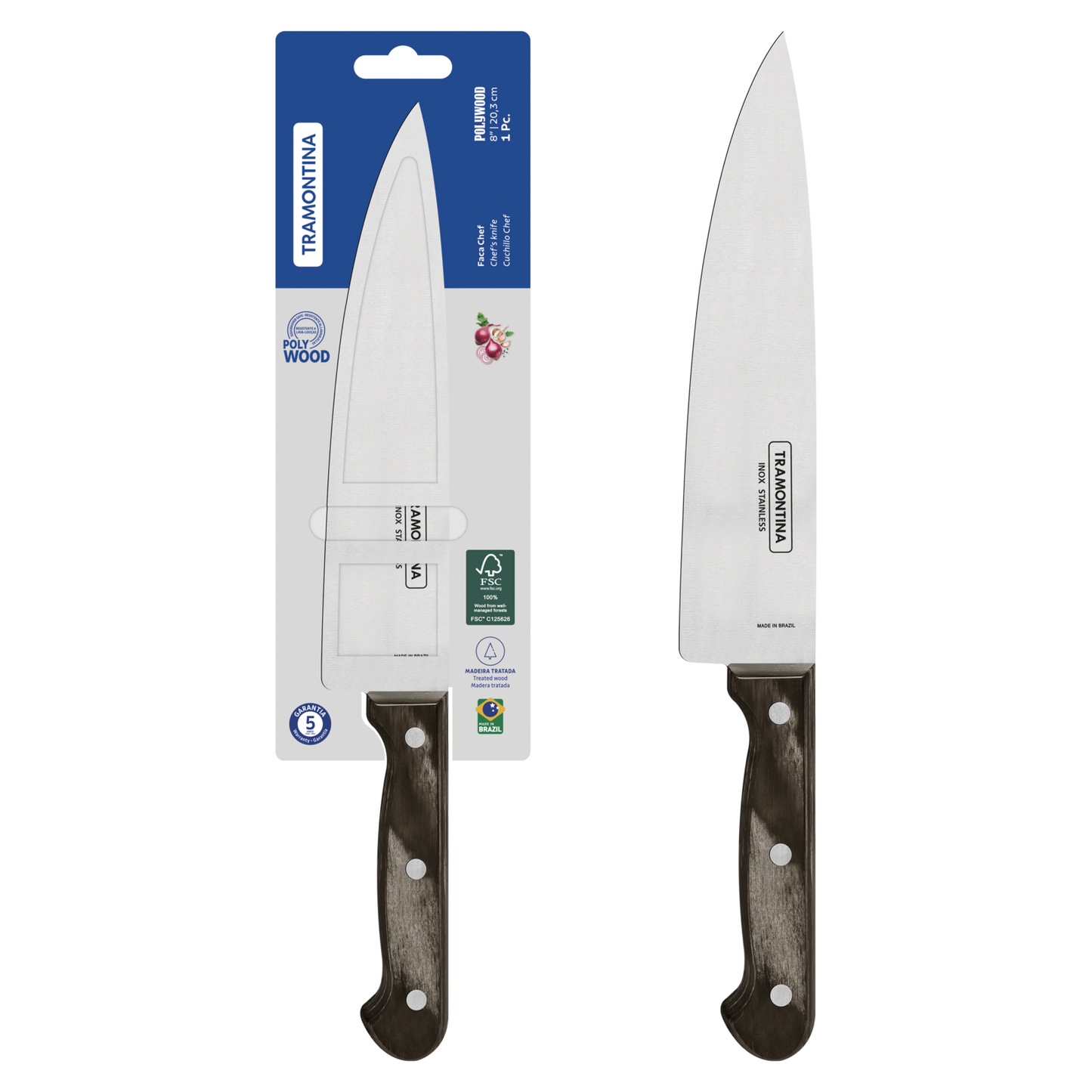 Polywood Chef Knife 20 cm/ 8in - Brown