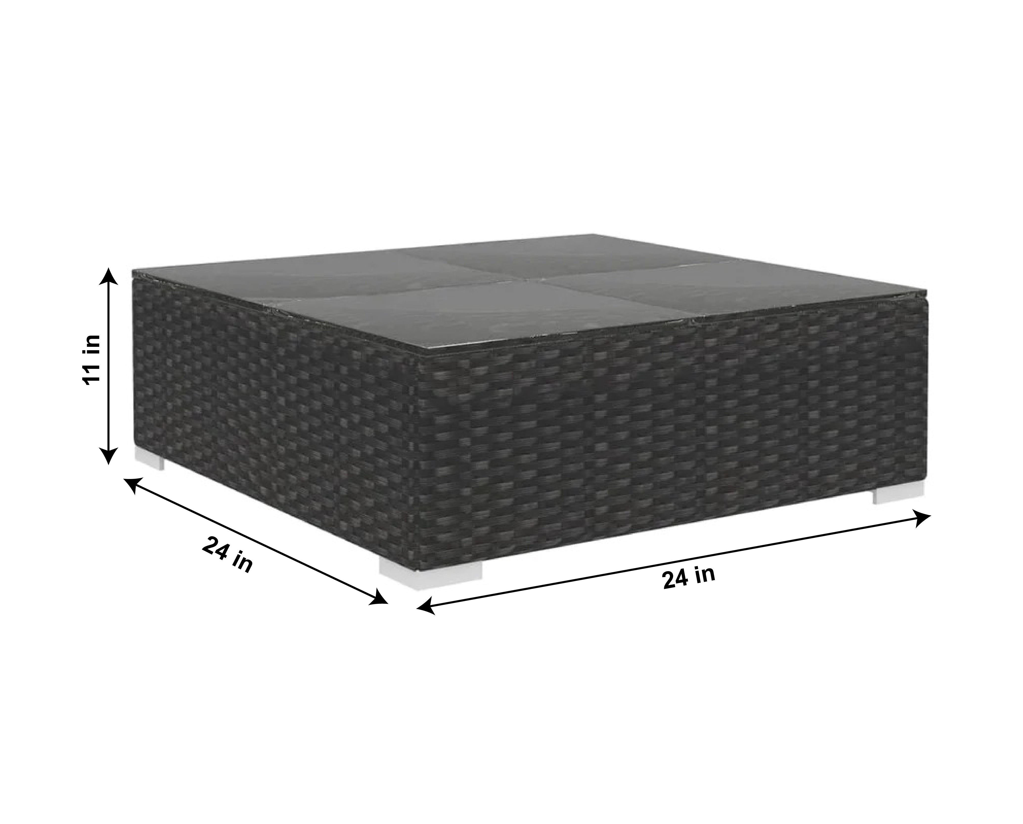 Looks Outdoor Swimming Poolside Lounger With  1 Side Table (Black + Grey)