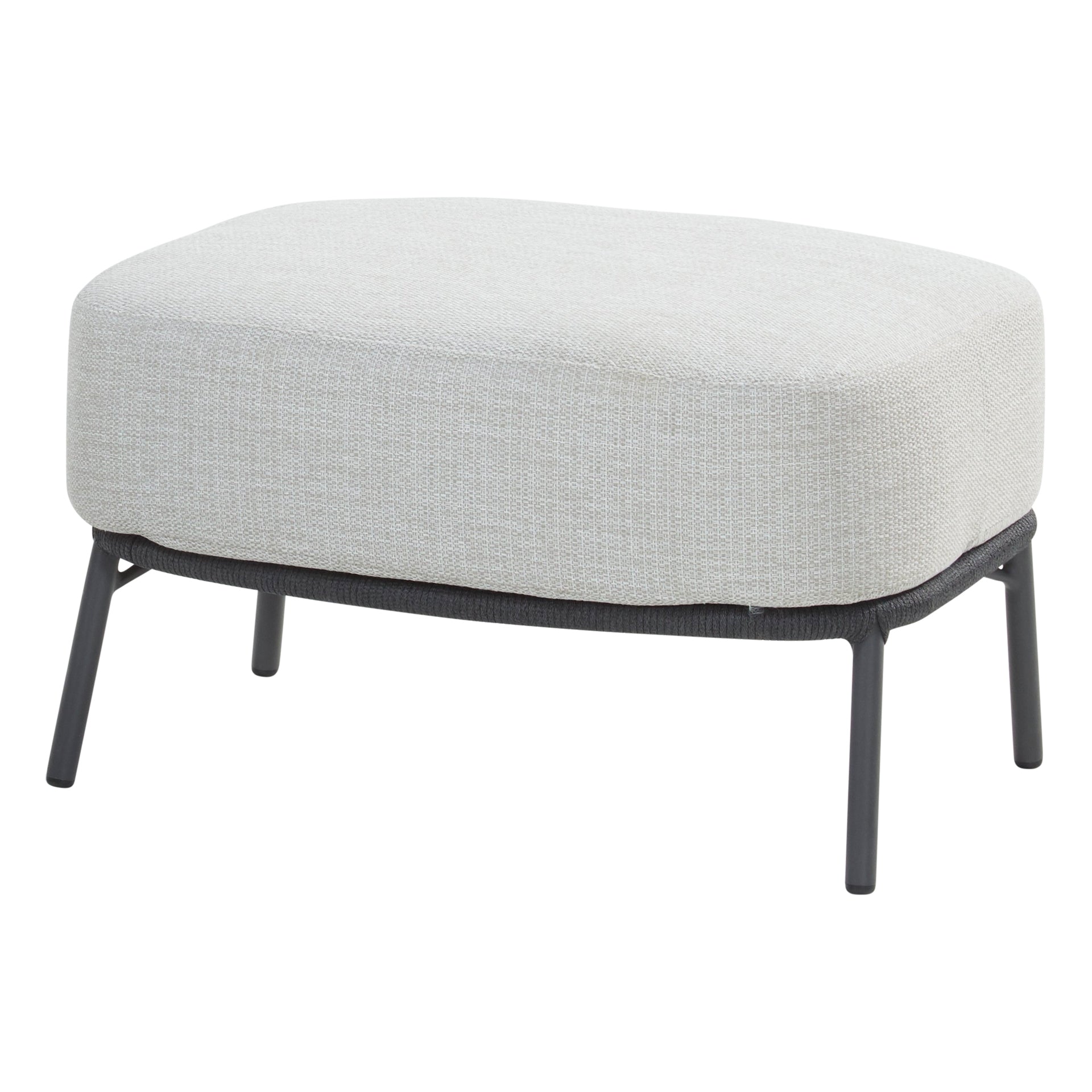 Locator Outdoor Sofa Set 2 Seater, 2 Single seater with ottoman and 1 Center Table Set (Dark Grey) Braided & Rope