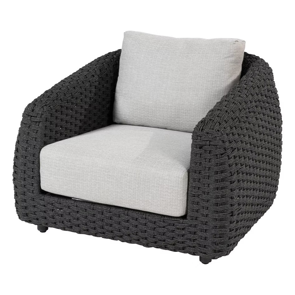Deskoy Outdoor Garden Balcony Sofa Set 2 Seater, 2 Single seater and 1 Center Table Set, Braid & Rope (Black)