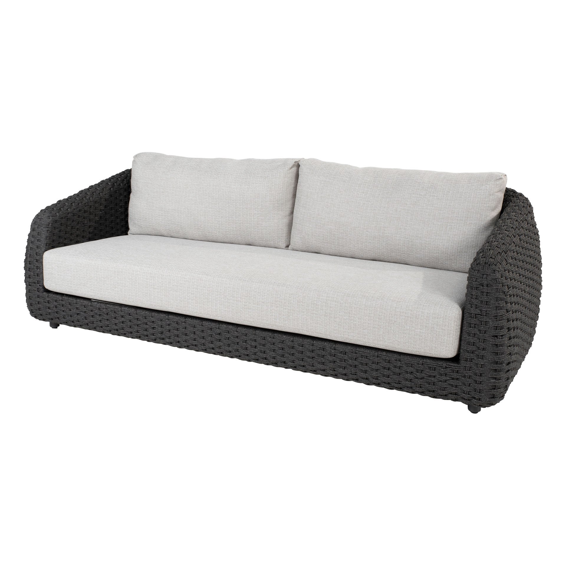 Deskoy Outdoor Garden Balcony Sofa Set 2 Seater, 2 Single seater and 1 Center Table Set, Braid & Rope (Black)