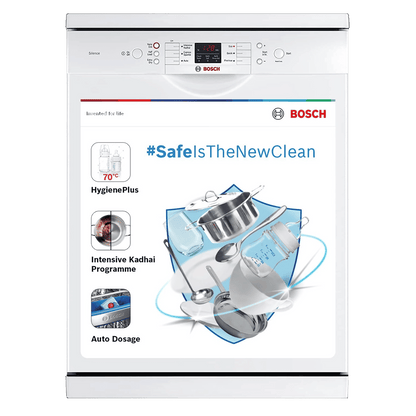 BOSCH Series 6 13 Place Settings Free Standing Dishwasher with Glass Protection Technology (White)