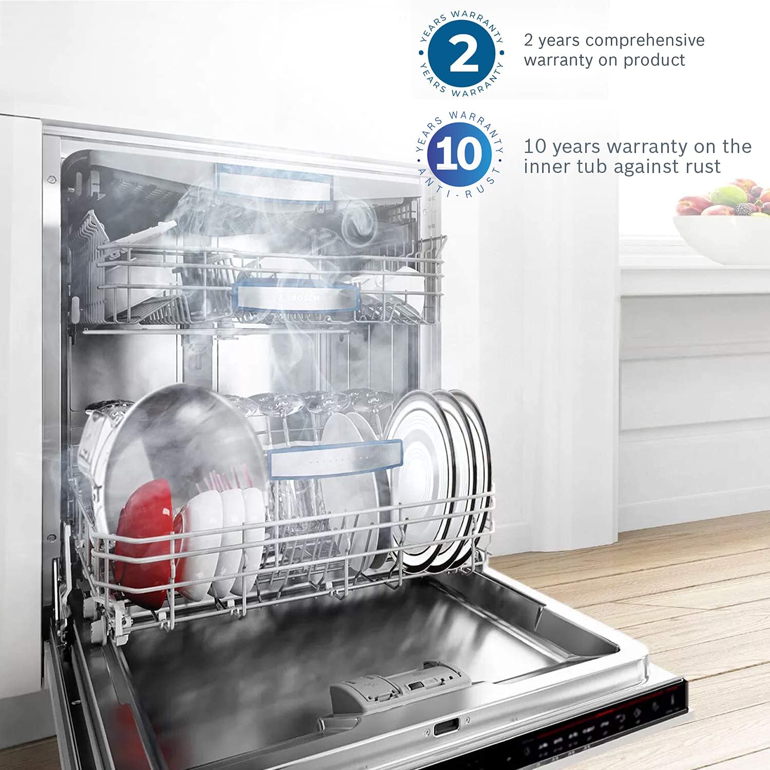 BOSCH Series 6 13 Place Settings Free Standing Dishwasher with Glass Protection Technology (White)