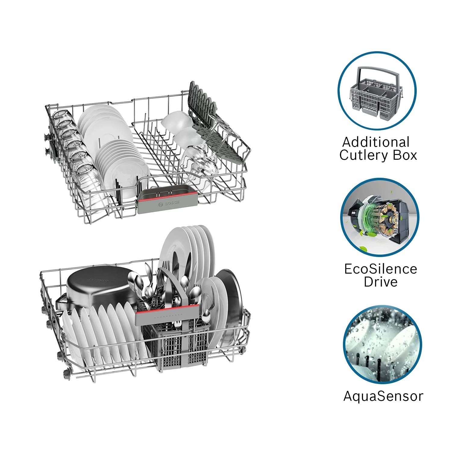 BOSCH Series 6 13 Place Settings Free Standing Dishwasher with Glass Protection Technology (White)