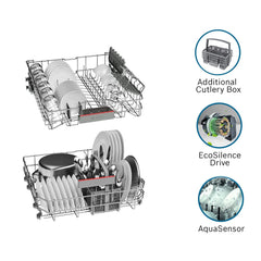 BOSCH Series 6 13 Place Settings Free Standing Dishwasher with Glass Protection Technology (White)