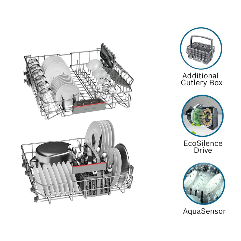BOSCH Series 6 13 Place Settings Free Standing Dishwasher with Glass Protection Technology (White)