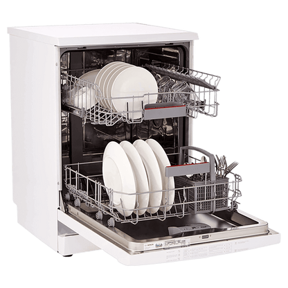 BOSCH Series 6 13 Place Settings Free Standing Dishwasher with Glass Protection Technology (White)