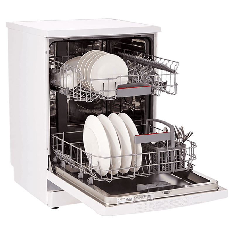BOSCH Series 6 13 Place Settings Free Standing Dishwasher with Glass Protection Technology (White)